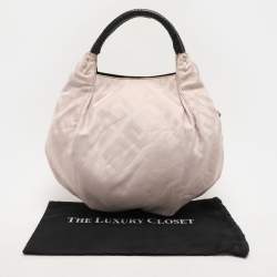 Givenchy Light Beige/Black Monogram Nylon and Leather Hobo