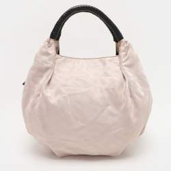 Givenchy Light Beige/Black Monogram Nylon and Leather Hobo