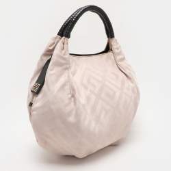 Givenchy Light Beige/Black Monogram Nylon and Leather Hobo