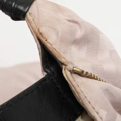 Givenchy Light Beige/Black Monogram Nylon and Leather Hobo