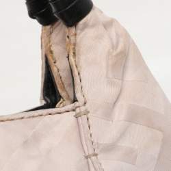 Givenchy Light Beige/Black Monogram Nylon and Leather Hobo
