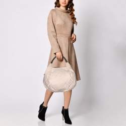 Givenchy Light Beige/Black Monogram Nylon and Leather Hobo