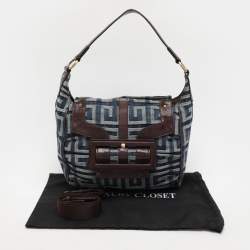 Givenchy Blue/Brown Fabric and Leather Shoulder Bag