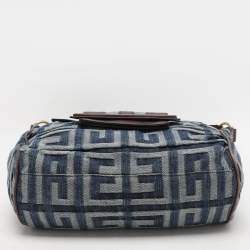 Givenchy Blue/Brown Fabric and Leather Shoulder Bag