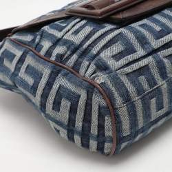 Givenchy Blue/Brown Fabric and Leather Shoulder Bag