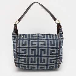 Givenchy Blue/Brown Fabric and Leather Shoulder Bag