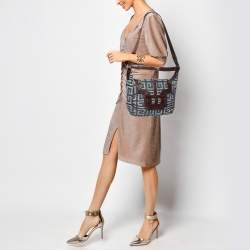 Givenchy Blue/Brown Fabric and Leather Shoulder Bag