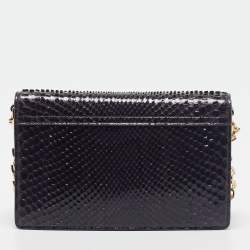 Givenchy Plum Snakeskin 4G Chain Clutch