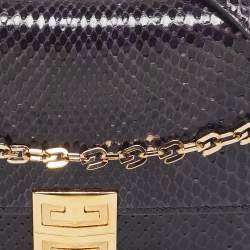 Givenchy Plum Snakeskin 4G Chain Clutch