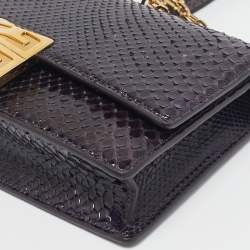 Givenchy Plum Snakeskin 4G Chain Clutch