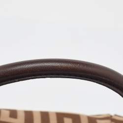 Givenchy Brown/Beige Monogram Canvas and Leather Double Zip Tote
