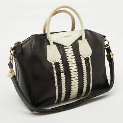 Givenchy Black/White Leather Medium Antigona Satchel