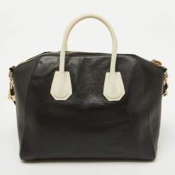 Givenchy Black/White Leather Medium Antigona Satchel