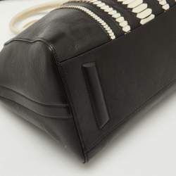 Givenchy Black/White Leather Medium Antigona Satchel