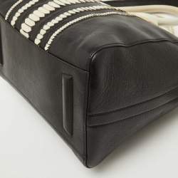 Givenchy Black/White Leather Medium Antigona Satchel