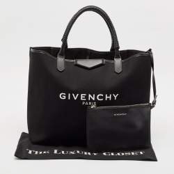 Givenchy Black Canvas and Leather Antigona Shopper Tote