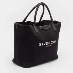 Givenchy Black Canvas and Leather Antigona Shopper Tote