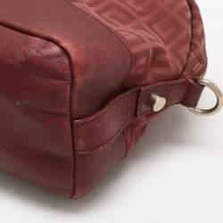 Givenchy Burgundy Canvas and Leather Satchel