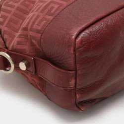 Givenchy Burgundy Canvas and Leather Satchel