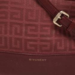 Givenchy Burgundy Canvas and Leather Satchel