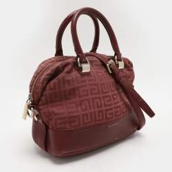 Givenchy Burgundy Canvas and Leather Satchel