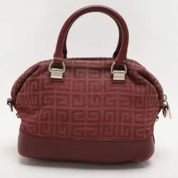 Givenchy Burgundy Canvas and Leather Satchel