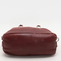 Givenchy Burgundy Canvas and Leather Satchel