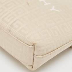 Givenchy Beige Monogram Coated Canvas Logo Detail 4G Pouch