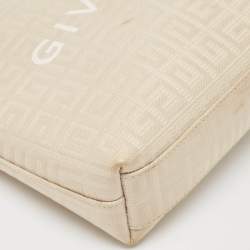 Givenchy Beige Monogram Coated Canvas Logo Detail 4G Pouch