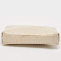 Givenchy Beige Monogram Coated Canvas Logo Detail 4G Pouch