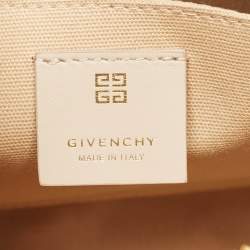 Givenchy Beige Monogram Coated Canvas Logo Detail 4G Pouch