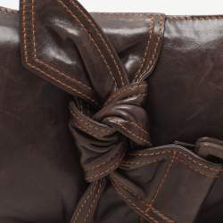 Givenchy Brown Leather Knot Detail Chain Shoulder Bag
