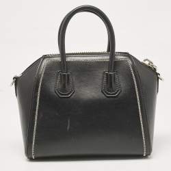 Givenchy Black Leather Mini Chain Embellished Antigona Satchel