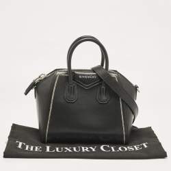 Givenchy Black Leather Mini Chain Embellished Antigona Satchel