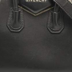 Givenchy Black Leather Mini Chain Embellished Antigona Satchel