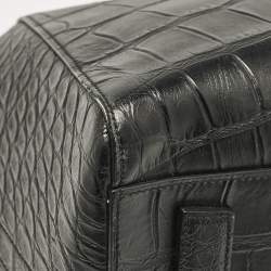 Givenchy Black Croc Embossed Leather Medium Antigona Satchel
