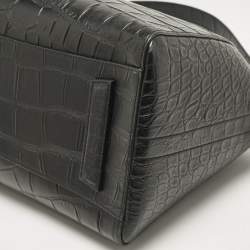 Givenchy Black Croc Embossed Leather Medium Antigona Satchel