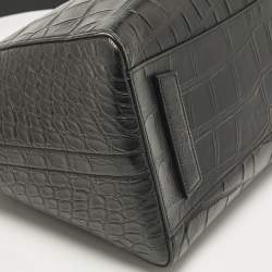 Givenchy Black Croc Embossed Leather Medium Antigona Satchel