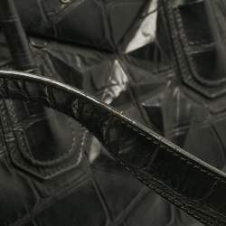 Givenchy Black Croc Embossed Leather Medium Antigona Satchel