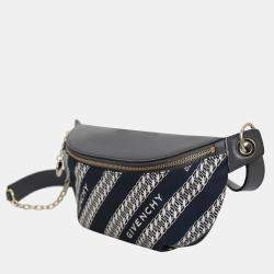 Givenchy Dark Blue/Black Leather Canvas Bond Belt Bag