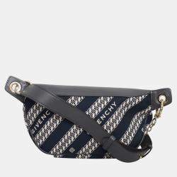 Givenchy Dark Blue/Black Leather Canvas Bond Belt Bag