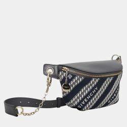 Givenchy Dark Blue/Black Leather Canvas Bond Belt Bag