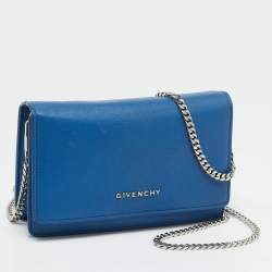 Givenchy Blue Leather Pandora Wallet on Chain
