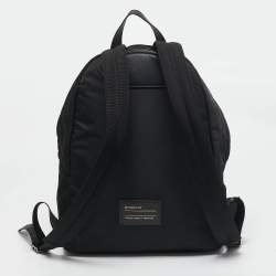 Givenchy Black Leather and Nylon Lion Print Backpack