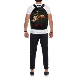 Givenchy Black Leather and Nylon Lion Print Backpack