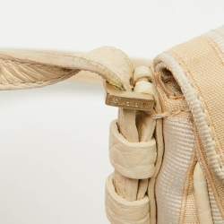 Givenchy Cream/Beige Monogram Canvas and Leather Flap Baguette Bag