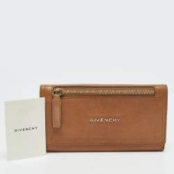 Givenchy Brown Leather Flap Continental Wallet
