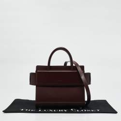 Givenchy Burgundy Leather Mini Horizon Top Handle Bag