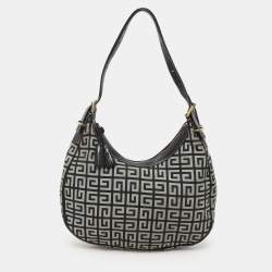 Givenchy Grey/Black Monogram Canvas and Leather Hobo