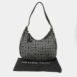 Givenchy Grey/Black Monogram Canvas and Leather Hobo